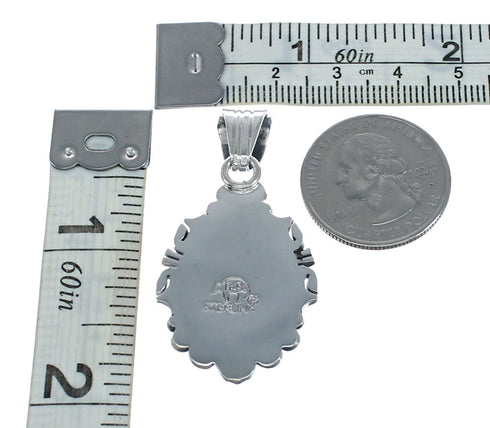 Turquoise Authentic Sterling Silver Navajo Pendant NN20459